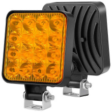 (Yellow) 48w 16led Work Light Pod Lighting Truck Off Road Tractor 12v Car Light Replacement Parts Dust Proof Working Light