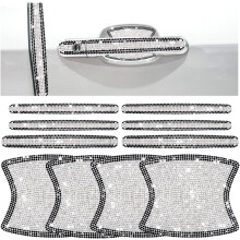 10 stuks strass steentjes autodeurhendelbeschermers met kristallen glitter en glitter. Reflecterende autodeurhendelstickers voor dames en heren.