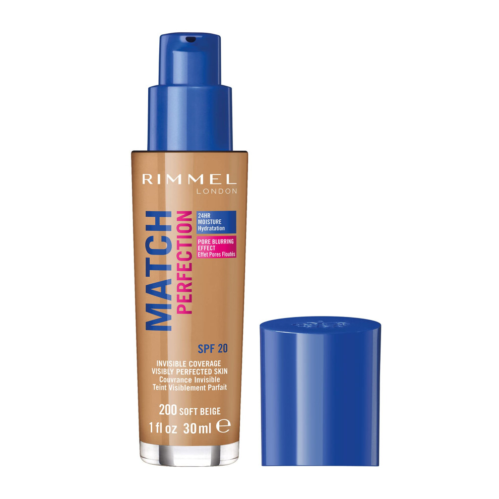 Rimmel London Match Perfection Foundation Spf20, 200 Soft Beige