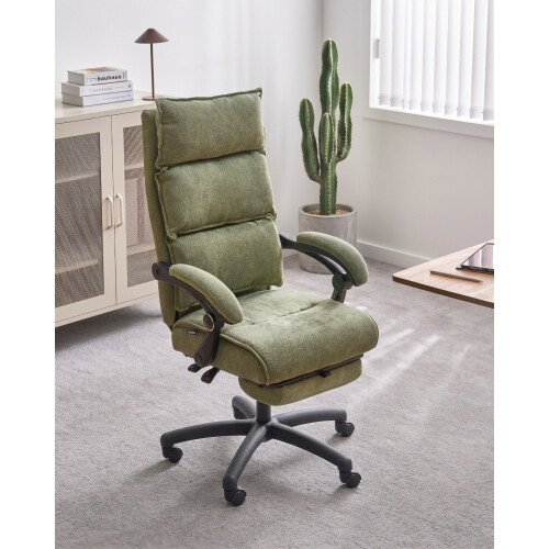 Beliani Executive Chair EATON Chenille Green 1