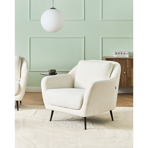 Beliani Armchair EIBY Chenille White 1