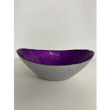 LARGE GONDOLA BOWL PURPLE WITH SILVER BACK 24cm