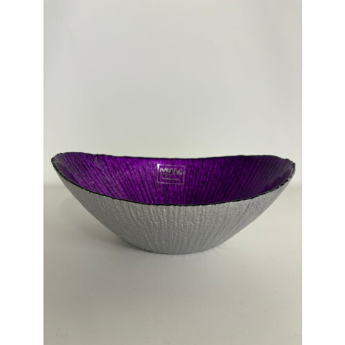 LARGE GONDOLA BOWL PURPLE WITH SILVER BACK 24cm