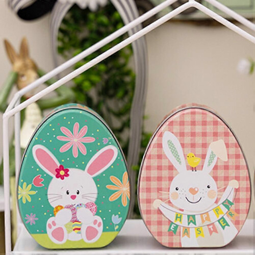 Boxes Egg Shaped Metal Candy Holder for Storage 6Pcs Assorted Color 2