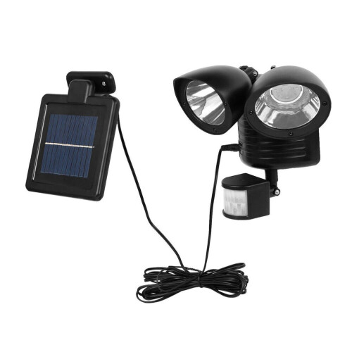 Refletor solar duplo de segurança com 22 LEDs e sensor de movimento para uso externo. 2