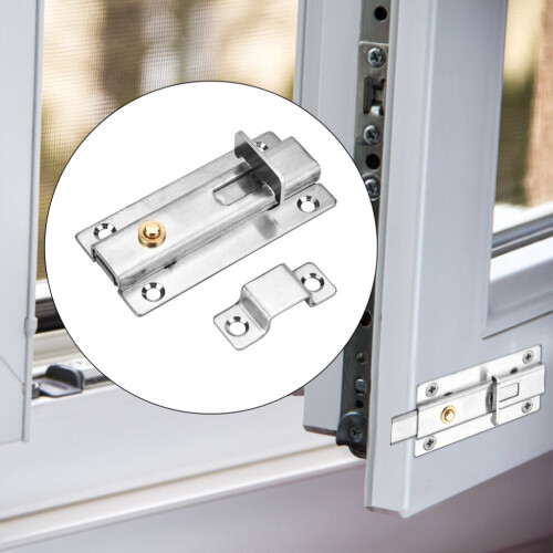 Stainless steel sliding door latch, corrosion resistant, secure closure, solid brushed rust-resistant surface, hardware 2