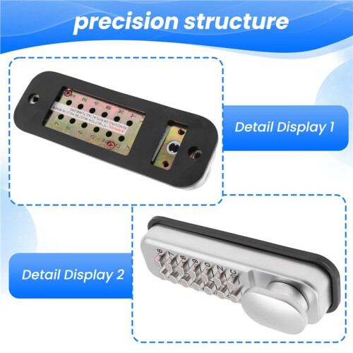 Digital Push Button Door Lock Key Pad Code Combination Access Mechanical Keyless 2