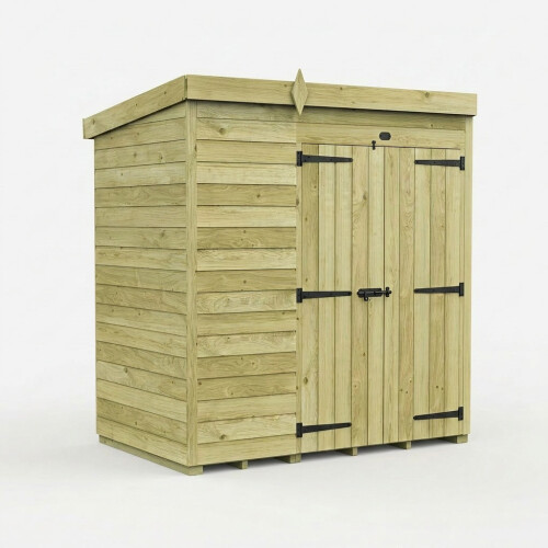 6 x 4 Pent Shed Tanalised (Double Door, No Windows) 1