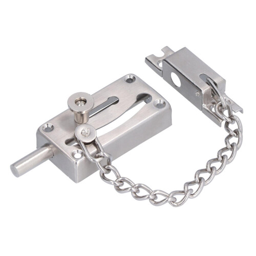 Reinforced locking system for increased door security, chain security lock with anti-theft device, robust lock in 1