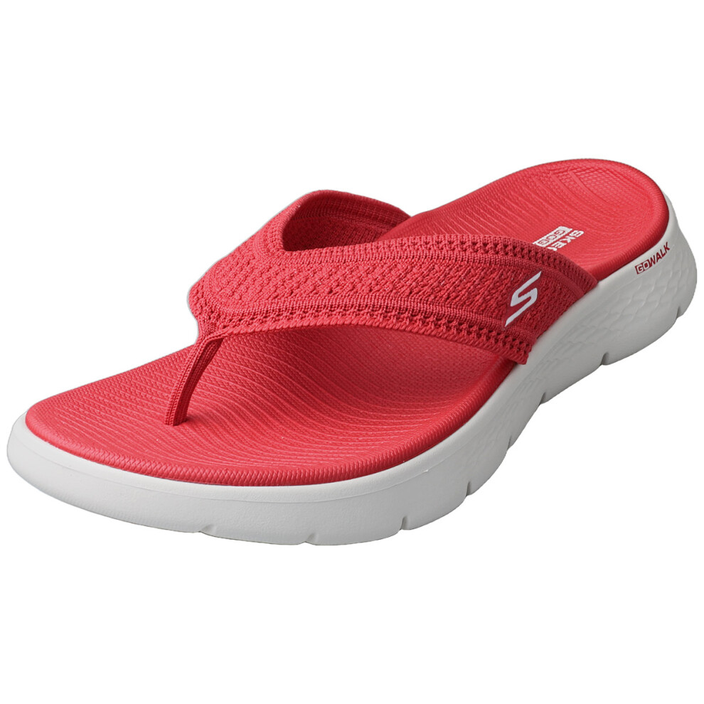 Skechers (6) Go Walk Flex Womens Walking Sandals In Red