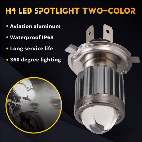 H4 LED Spotlight Small Light Bulb LED Motorcycle Modified Headlight Integrated Two-Color Headlight Accessories 2