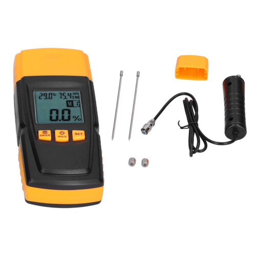 Wood Moisture Detector, Floor Moisture Reader with Digital Moisture Tester Functionality for Fast and Reliable Readings in 1