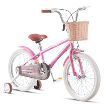 TRIOBLADE Girls Bike 16" 18" 20" 22" Kids Bike Pink Children Bicycle with Stabilizers Basket, Girls Children Bike Gift Ages 2-9 Years Old Adjustable