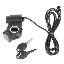 Keenso Electric Bike Throttle Voltmeter with Digital Voltage Display and Lock for 12-99V Scooter Tricycle Bicycles and Spare Parts Bicycles and spare