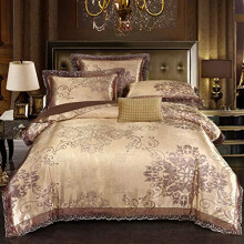 Beyeutao Jacquard Duvet Cover Double Bedding Set Elegant Paisley Bedding Damask Duvet Cover Gold Duvet Set 3 Piece Bedding Set Satin Duvet Cover Set