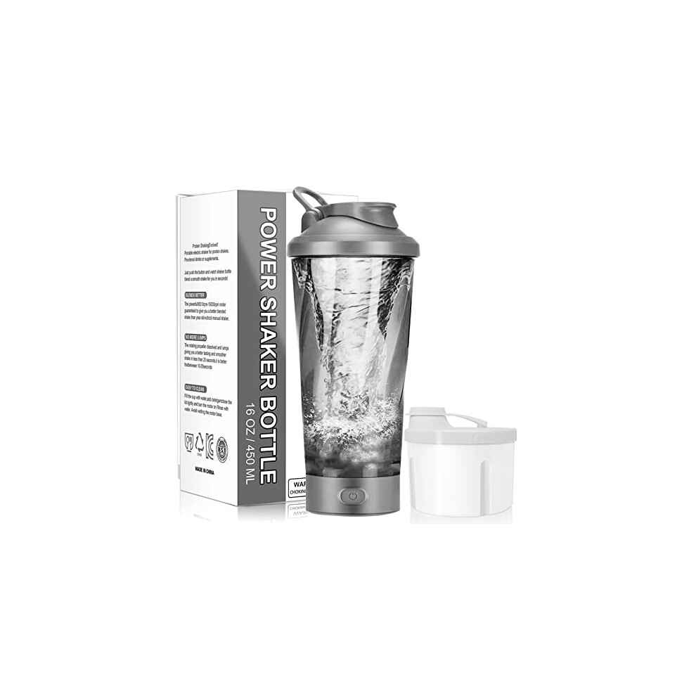 Hiyaa Electric Protein Shaker Bottle, 16 Oz Rechargeable Vortex Portable Electric Mixer With Powder Storage Box, Bpa Free, Shaker Cups For Protein