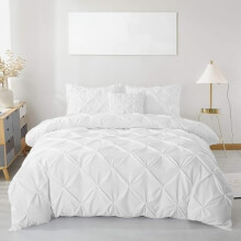 MH Traders Single Size Duvet Cover Sets with Pintuck Design - Single Duvet Set Crafted from 100% Egyptian Cotton with 200 Thread Count Double Bedding