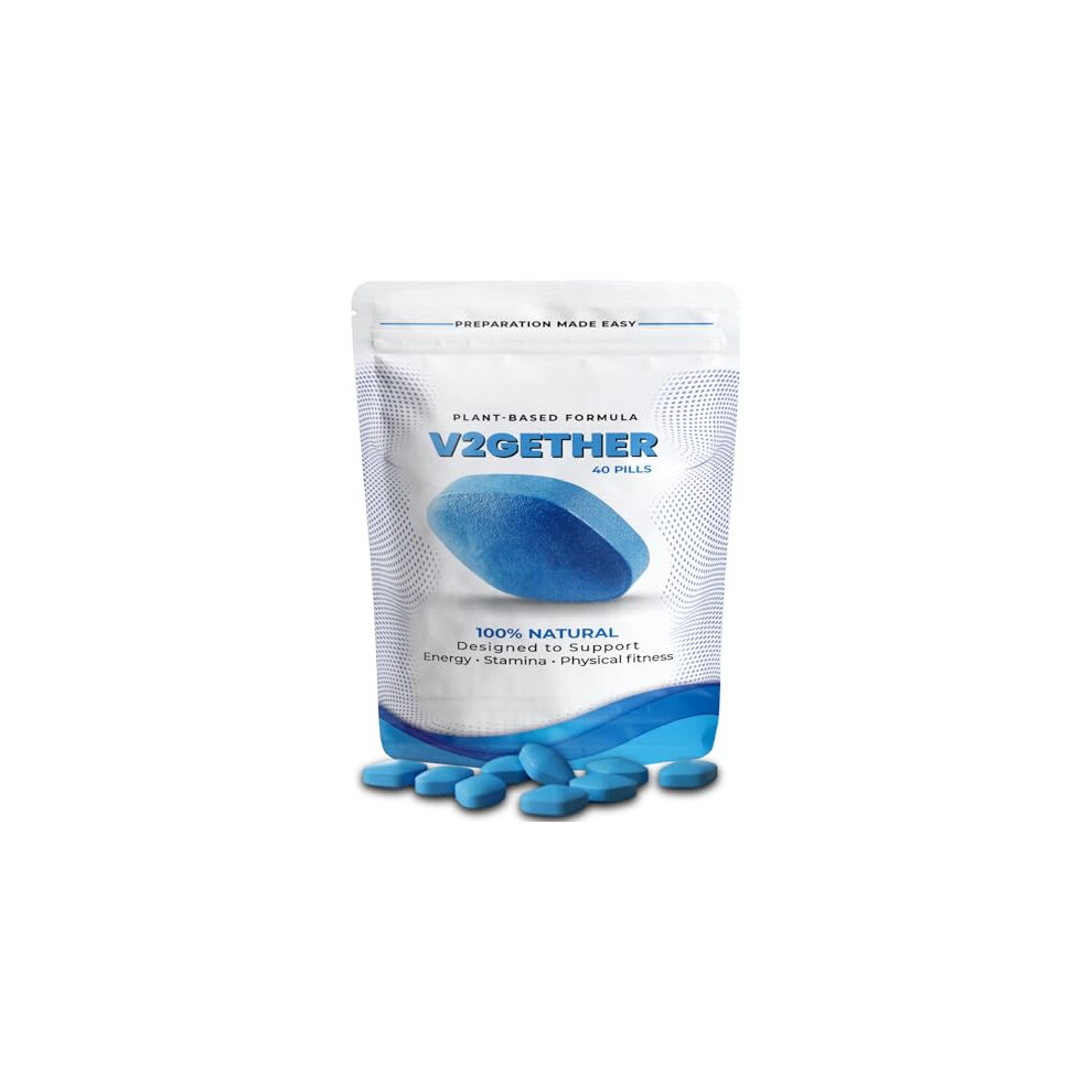 V2gether Fast-Acting | 40 Tablets | Male Performance Enhancement | 100% Herbal Supplement With Ginseng & Maca | Energy Boost, Stamina Support & Vitality |