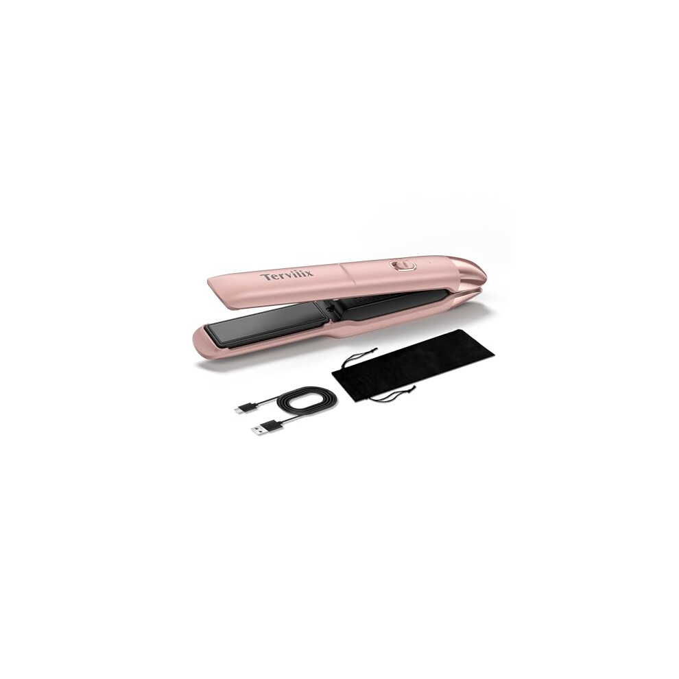 Terviiix Portable Cordless Hair Straighteners, Mini Flat Iron For Travel, 190C-220C, Rechargeable Mini Hair Straighteners & Curler 2 In 1 With