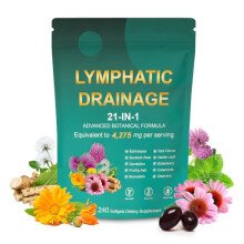 Lymphatic Drainage Supplement, Lymph Cleanse Detox Softgels, 21-in-1 Herbal Blend for Women & Men Lymph System Support, Promotes Healthy Circulation &