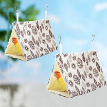 Dnoifne 2 Pack Hanging Winter Warm Bird Bed, Nest House, Hammock House - Plush Snuggle Hideaway Cave Bed Tent for Hamsters, Budgies, Parakeets,