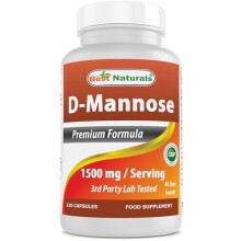 Best Naturals D-Mannose Capsules - Urinary Tract Cleanse Supplement 1500mg/Serving - 120 Count (120 Count (Pack of 2))