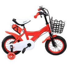 Cutycaty Children's Bicycle 12 Inch Bicycle Children's Bike with Stabilisers from 3-6 Years Storage Basket Chain Guard Non-Slip and Wear-resistant