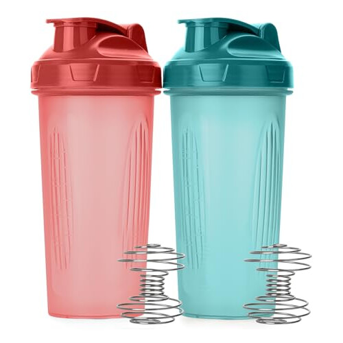 Mr. Pen- Bottiglie Shaker per Proteine, 28 oz, 2 Pezzi, Blu Chiaro & Rosso