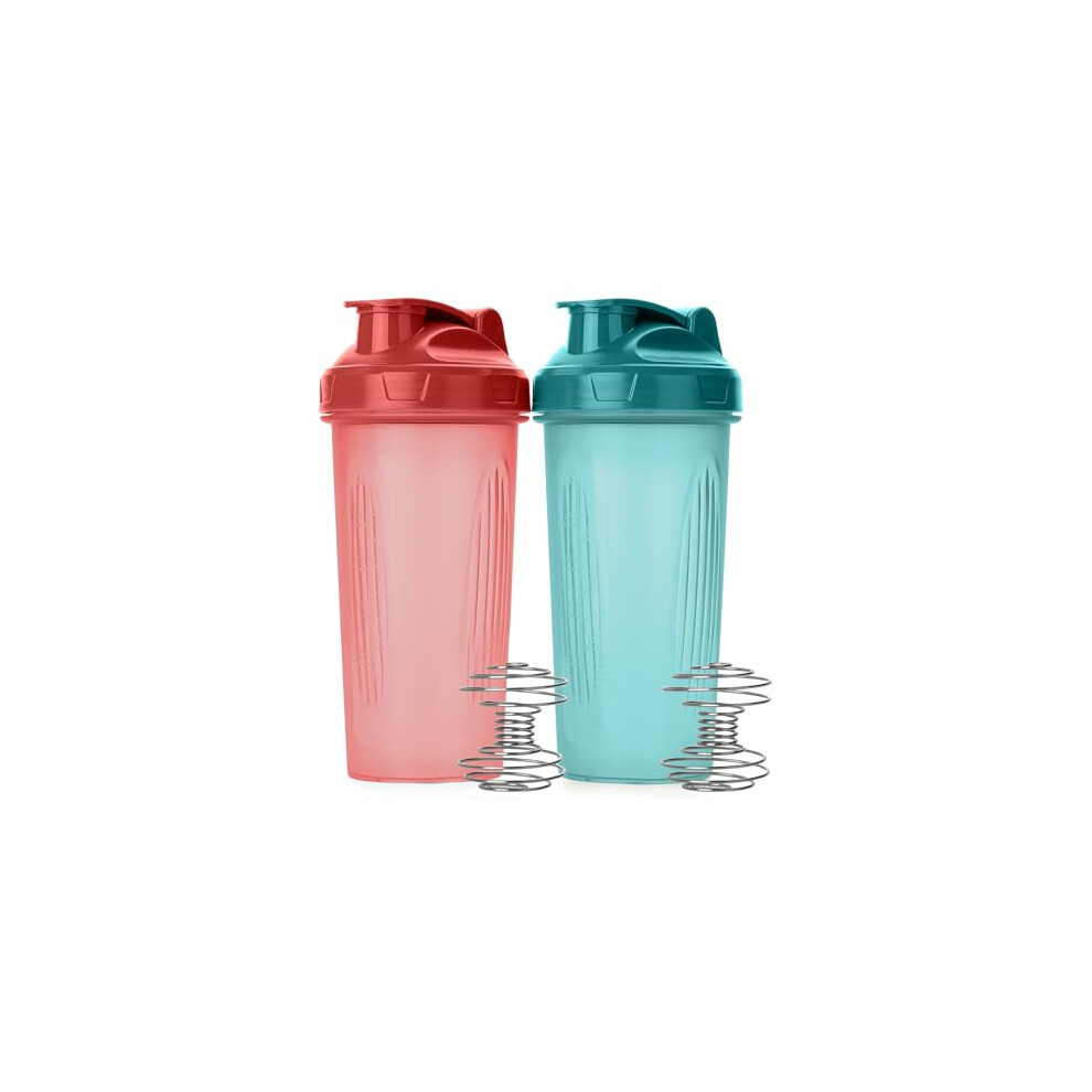 Mr. Pen Blue/Red - Shaker Bottles For Protein Mixes, 28 Oz, 2 Pack, & Protein Shaker Bottle With Wire Whisk Ball, Shaker Cup, Mixer Bottle, Protein