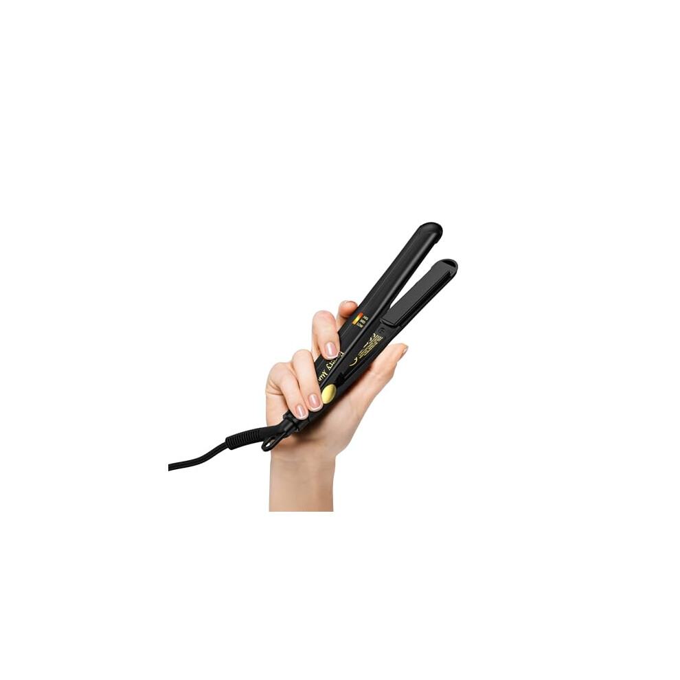 Photos - Hair Dryer Farery Mini Hair Straightener for Short Hair, Tourmaline Ceramic Compact Small Straighteners, Travel Mini Straighteners with