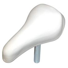 cyclingcolors Children's Comfort Bicycle Saddle with Stem Ø22 mm Draisienne BMX Tricycle Universal with High Density Foam (White)