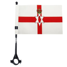 AZ FLAG - Northern Ireland Bike Flag 4'' x 6'' - Irish Bicycle Flag 100% Polyester 21 x 14 cm - Mini Banner with 12'' Black Plastic Pole