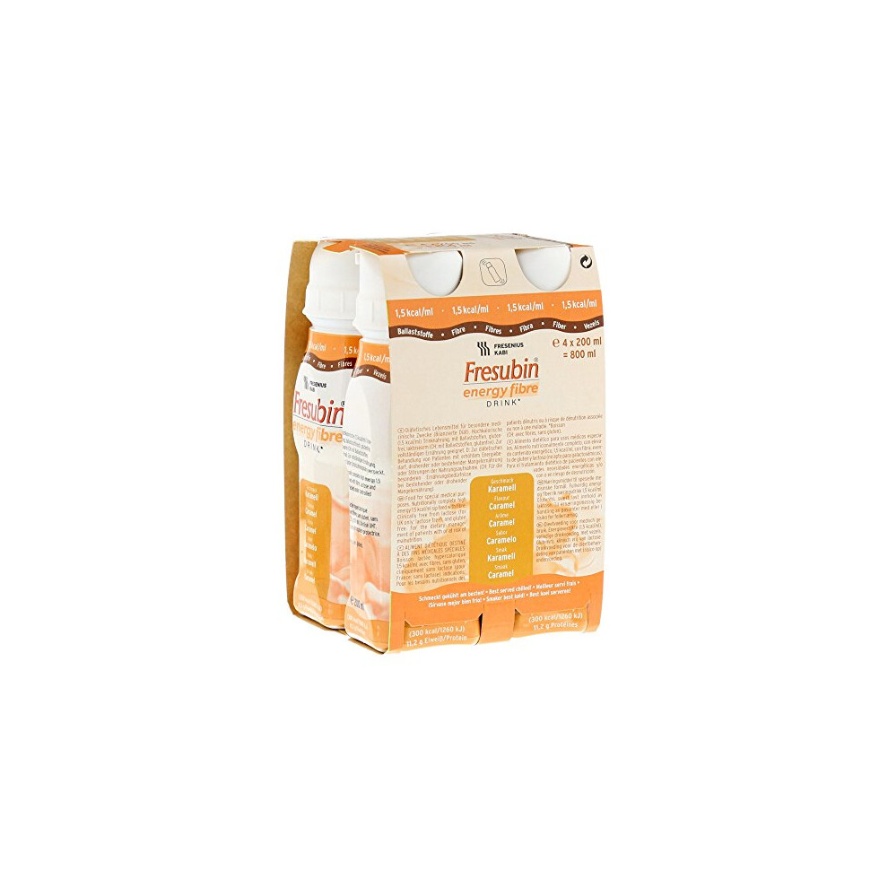 Fresenius Fresubin Energy Fibre Drink Caramel 4 X 200 Ml Pop Up Bottle