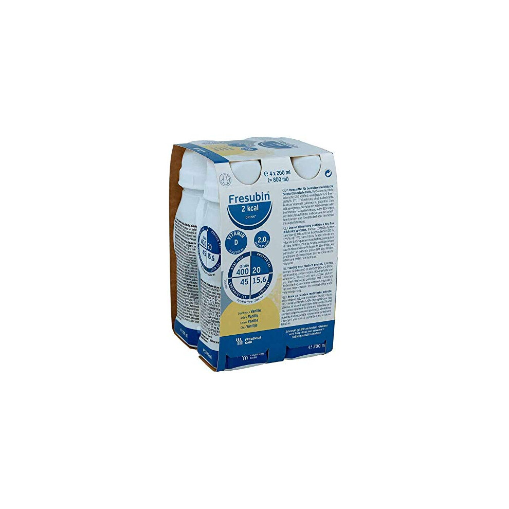 Fresenius Kabi Fresubin 2 Kcal Drink Vanilla Water Bottle, 200 Ml, 1Er Pack (1 X 2.75 Kg X 4)