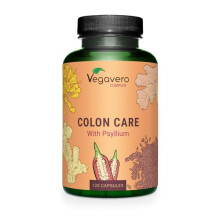 Vegavero Colon Cleanse with Psyllium Husk and Cayenne Pepper Extract | 100% Natural | with Probiotics, Fennel & Ginger | 120 Capsules | Vegan | NO