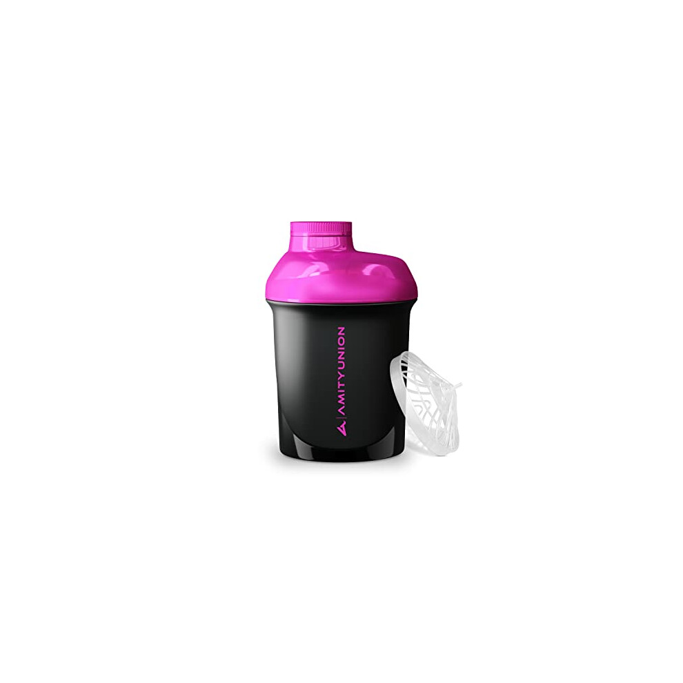Amityunion Original Protein Shaker Deluxe 400 Ml, Leak-Proof, Bpa-Free, Fitness Mixer With Strainer And Scale For Creamy Whey Powder Shakes, Protein Isolates,