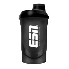 ESN Shaker, Black, 600 ml, leak-proof, shaker with measuring scale for easy dosing, free of BPA & DEHP