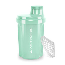 Protein Shaker 300 ml "Heaven" Leak-Proof, BPA with Clickable Strainer & Scale for Creamy Whey Shakes, Gym Fitness Mug for Isolate & Sport