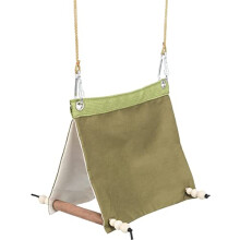 TRIXIE hanging bird tent - made of cotton and wood - two perches - safety hooks - 16 x 18 x 20 cm - green - 58998