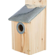 TRIXIE Nesting Box for Starlings – With Woodpecker Protection & Hinged Front – Glazed Pine Wood & Galvanised Metal – 18 31 16 cm –