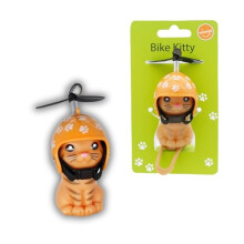 Winkee - Bicycle Kitten with Helmet | The Beautiful Cat Bicycle with Propeller | Mascot and Decoration Made of Rubber for Bicycle