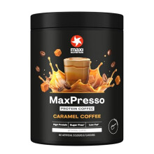 MaxiNutrition MaxPresso Caramel, Protein Coffee, Whey Protein Powder, 21 g Protein per Serving, Sugar-Free & Low-Fat, Mix Warm or Cold
