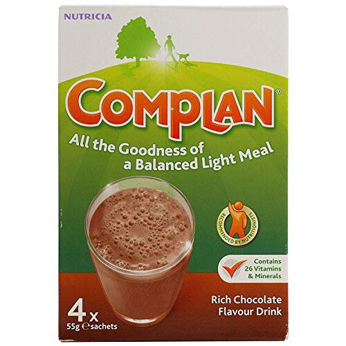 Complan Complan Nutritious Vitamin Rich Drink Chocolate Flavour 4 x 55g Sachets