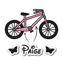 Epic Modz 2X Personalised Bike Frame Vinyl Decal Sticker Child's Kids Bicycle Name Trike (Butterfly's)