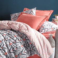 SUSSEXHOME Orange Paradise Duvet Cover Set | Orange, Full Size Duvet Cover, 1 Duvet Cover, 1 Fitted Sheet and 2 Pillowcases, Iron Safe,