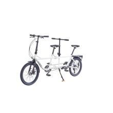 ECOSMO 20" New Folding City Tandem Bicycle Bike 7 Speed Gears, DUAL Disc Brakes, Rear rack,Pedal independently - 20TF01W
