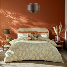 Orla Kiely Bedding - Wisteria Taupe 100% Cotton Duvet Cover Set (Double Duvet Cover Set: 200cm x 200cm)