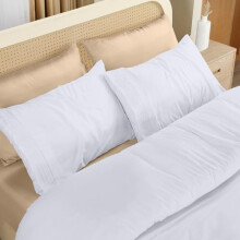 Utopia Bedding Double Duvet Cover Set - Duvet Cover Double with Embroidered Pillowcases - Soft Microfibre Polyester Bedding (White)