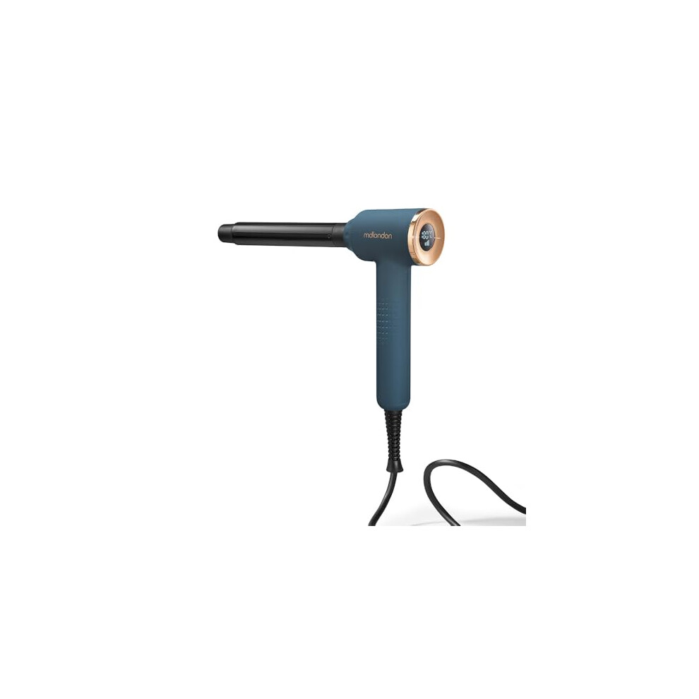 Md London. Blue Mdlondon Curl Hair Curling Wand (Casal ). 4-In-1 Hair Curler With 10Mm, 25Mm, 32Mm & Reverse Conical Barrels. Hair Waver With 14 Heat Settings,