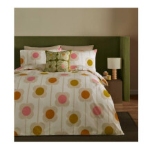 Orla Kiely Bedding - Abacus Flower 100% Cotton Duvet Cover Set - Sunrise (1 Pair Pillowcase (50cm x 75cm))